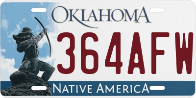 OK license plate 364AFW