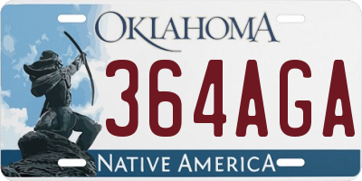 OK license plate 364AGA