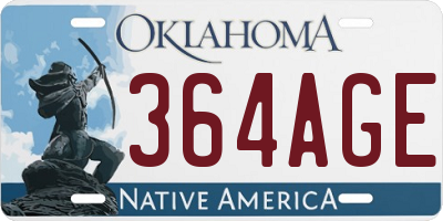 OK license plate 364AGE