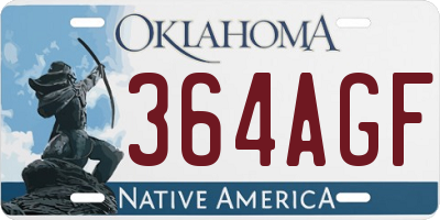 OK license plate 364AGF