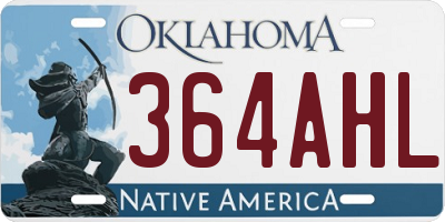 OK license plate 364AHL
