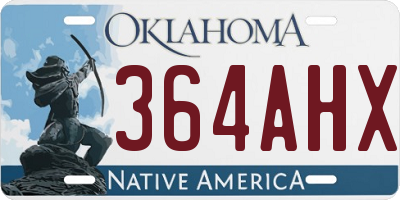 OK license plate 364AHX