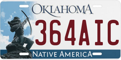 OK license plate 364AIC