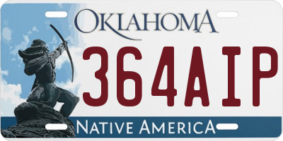 OK license plate 364AIP