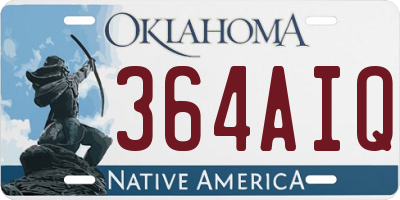 OK license plate 364AIQ