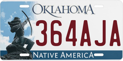 OK license plate 364AJA