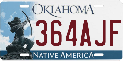 OK license plate 364AJF
