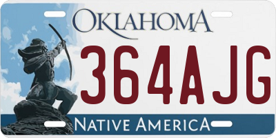 OK license plate 364AJG