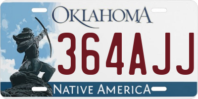 OK license plate 364AJJ