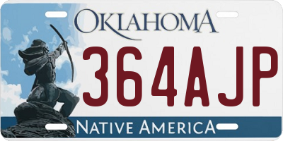 OK license plate 364AJP