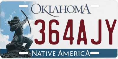 OK license plate 364AJY