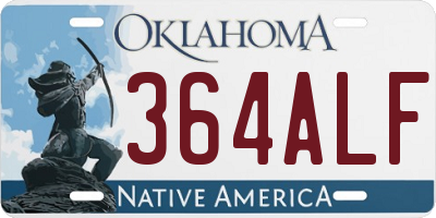 OK license plate 364ALF