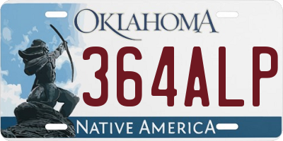 OK license plate 364ALP