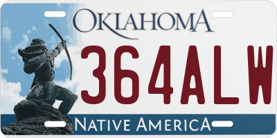 OK license plate 364ALW
