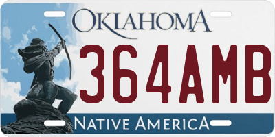 OK license plate 364AMB
