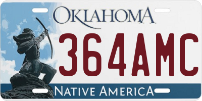 OK license plate 364AMC