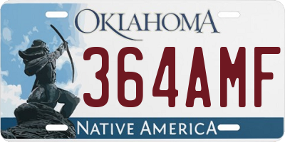 OK license plate 364AMF