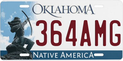 OK license plate 364AMG