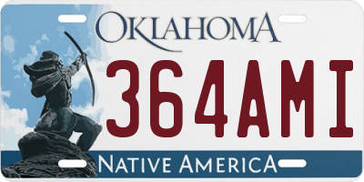 OK license plate 364AMI