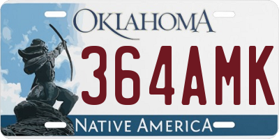 OK license plate 364AMK