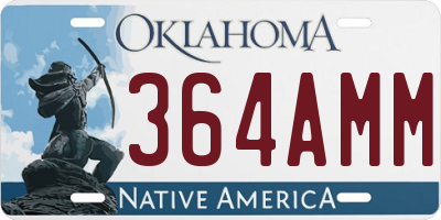 OK license plate 364AMM