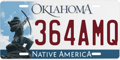 OK license plate 364AMQ