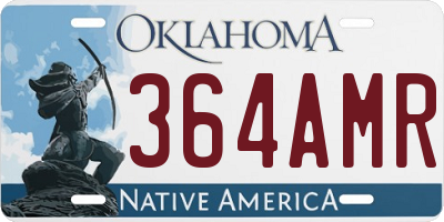 OK license plate 364AMR