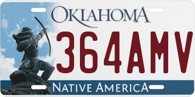 OK license plate 364AMV