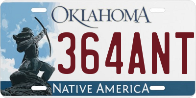 OK license plate 364ANT