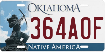 OK license plate 364AOF