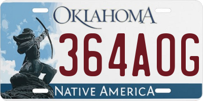 OK license plate 364AOG