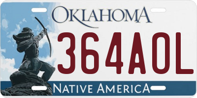 OK license plate 364AOL