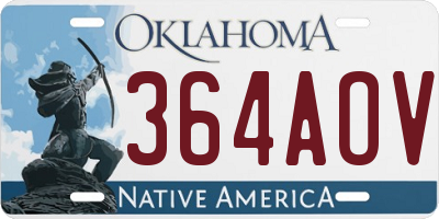 OK license plate 364AOV