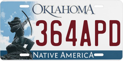 OK license plate 364APD