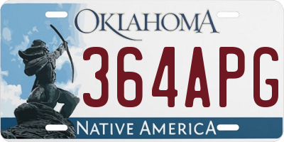 OK license plate 364APG
