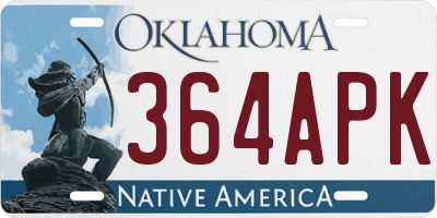 OK license plate 364APK