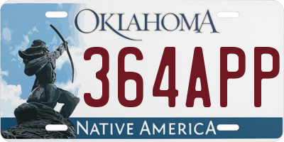 OK license plate 364APP