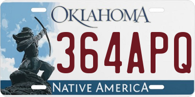 OK license plate 364APQ