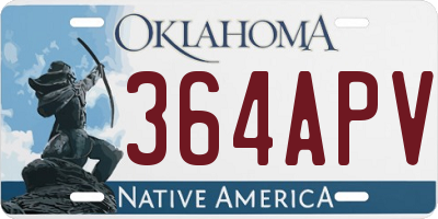 OK license plate 364APV