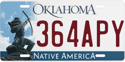 OK license plate 364APY