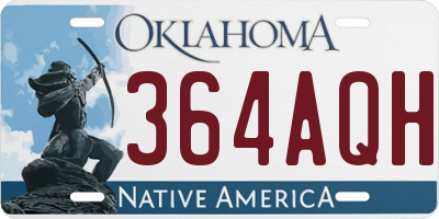 OK license plate 364AQH