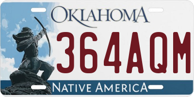 OK license plate 364AQM