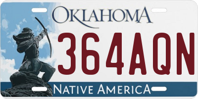 OK license plate 364AQN