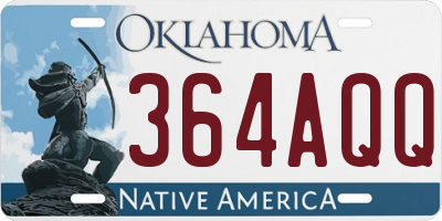 OK license plate 364AQQ