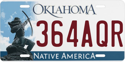 OK license plate 364AQR