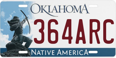 OK license plate 364ARC