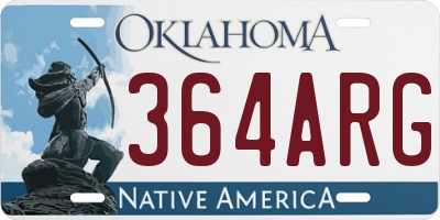 OK license plate 364ARG