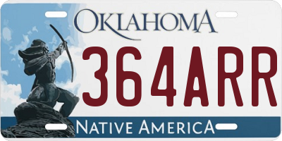 OK license plate 364ARR