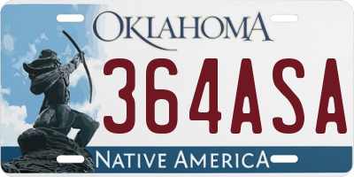 OK license plate 364ASA