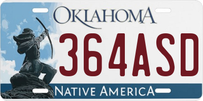 OK license plate 364ASD
